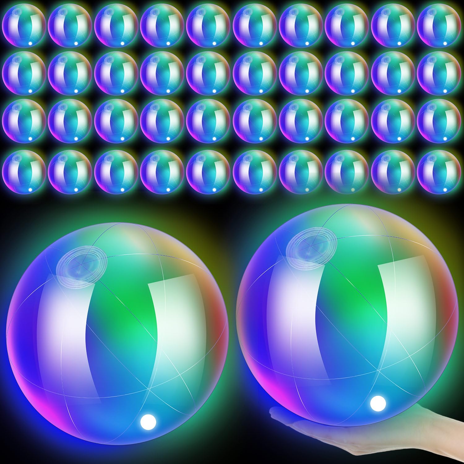 Photo 1 of Tanlade 100 Pieces Inflatable Beach Ball Bulk 10 Inch Beach Balls for Kids Fun Pool Party Favors Pool Beach Balls Summer Birthday Water Game Toys (Clear Style)