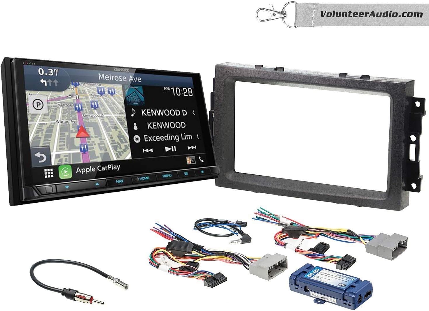 Kenwood Excelon DNX996XR Double Din Radio Install Kit With Apple CarPlay, Android Auto, Sirius XM Ready Fits 2007-2008 Ram, 2006-2007 Chrysler 300 (Retains steering wheel controls)