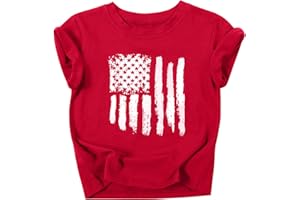 FRYAID 4th of July Shirt Toddler Baby Boys Girls American Flag Patriotic Tshirt Little Kids Cotton Tee Clothes