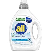 all free clear, Original, Liquid Laundry Detergent for Sensitive Skin, Unscented and Hypoallergenic, Concentrated, 82.5oz, 110 Loads