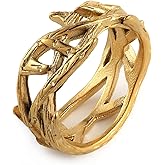 HZMAN Jesus Crown of Thorns Ring for Men Gothic Stainless Steel Pinky Ring