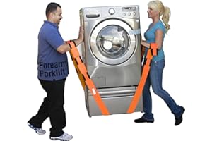 Forearm Forklift 2-Person Lifting and Moving Straps - Lift, Move and Carry Furniture, Appliances, Mattresses or Any Item up to 800 lbs. Safely and Easily Like a Pro, Orange