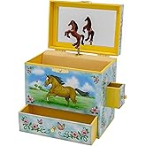 Enchantmints Musical Horse Jewelry Box Horse Spins to Music 4 Pullout Drawers