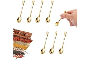 8 Pcs Stainless Steel Tiny Spoons, 3 x 0.6 Inch Cute Spice Mini Spoons, Practical Small Spoon for Spices Jars, Condiments, Sa