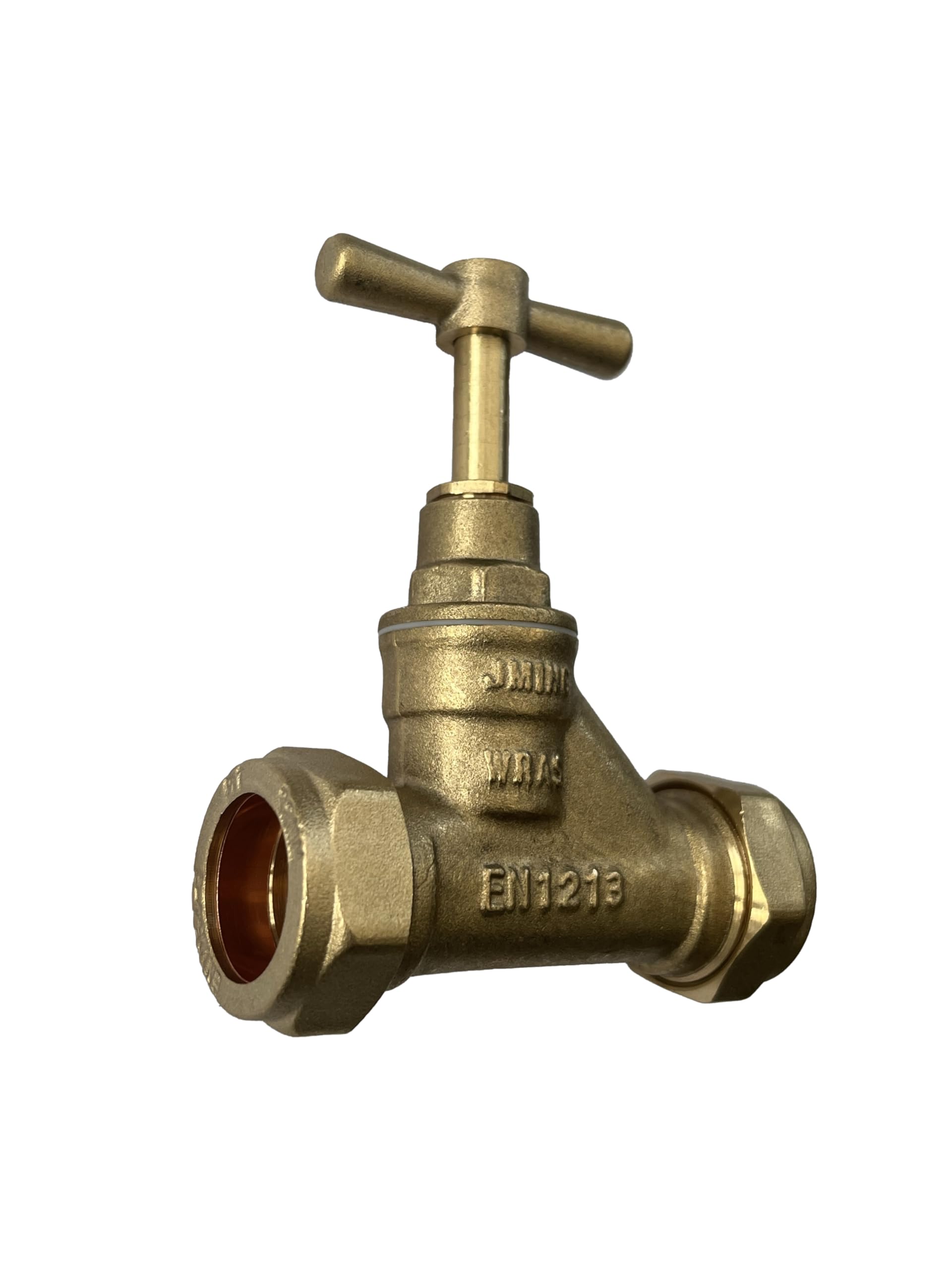22mm Stopcock Brass Compression Valve - Durable With BS1010 and BS EN1213 Standards, Stop Tap Isolation Valve for Water Mains