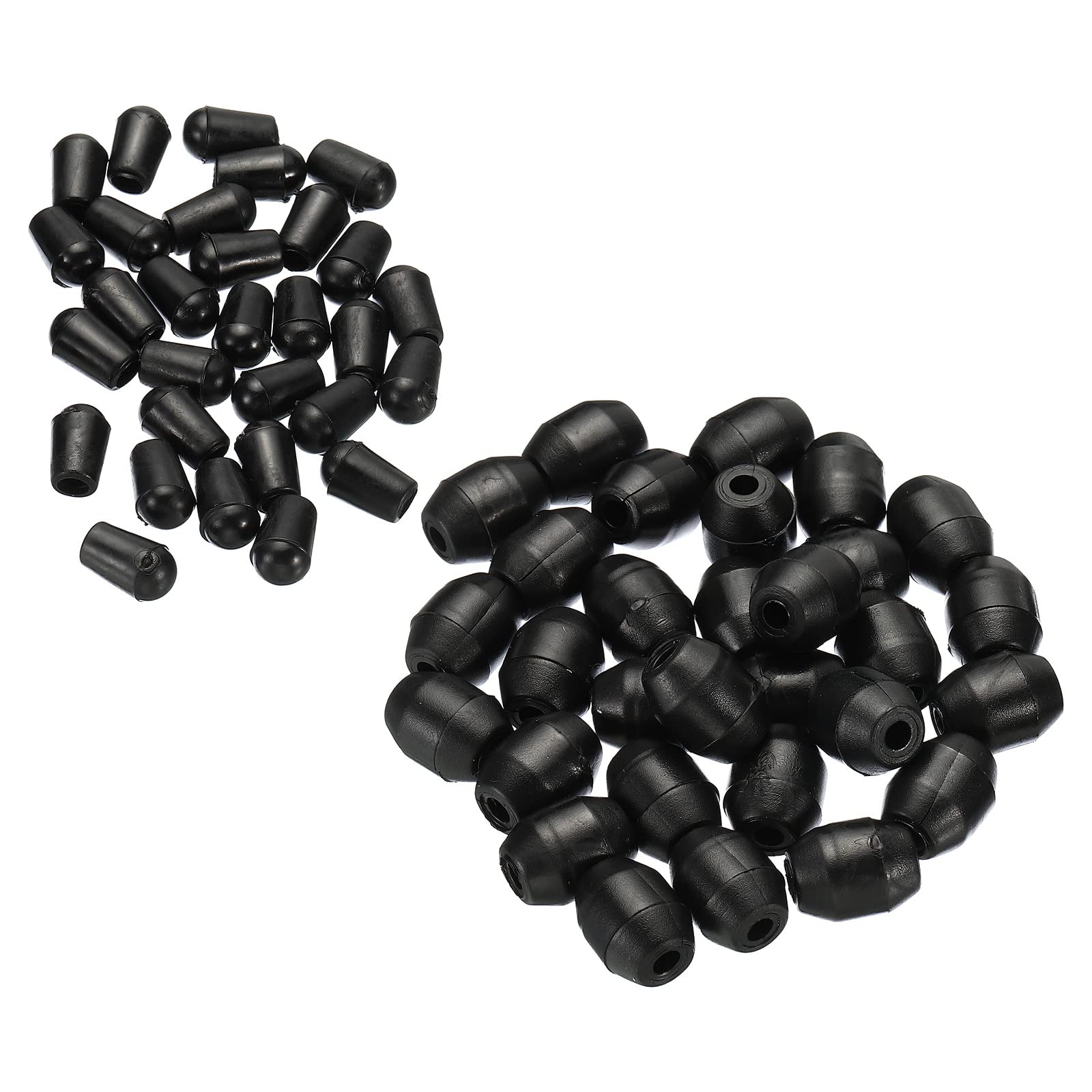 PATIKIL Kitchen Sink Rack Feet, 1Set/30Pcs 4mm ID Plastic Sink Protector Feet with 30Pcs Bumpers Cover for Sink Rack Grid, Black