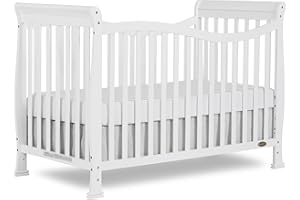 Dream On Me Violet 7-In-1 Convertible Life Style Crib In White, Greenguard Gold Certified, 4 Mattress Height Settings, Made Of Sustainable New Zealand Pinewood