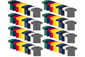 BILLIONHATS 72 Pieces of Boys Cotton Undershirts in Bulk, Crew Neck, Assorted Sizes S to XL - Donations Homeless Shelters Wholesale