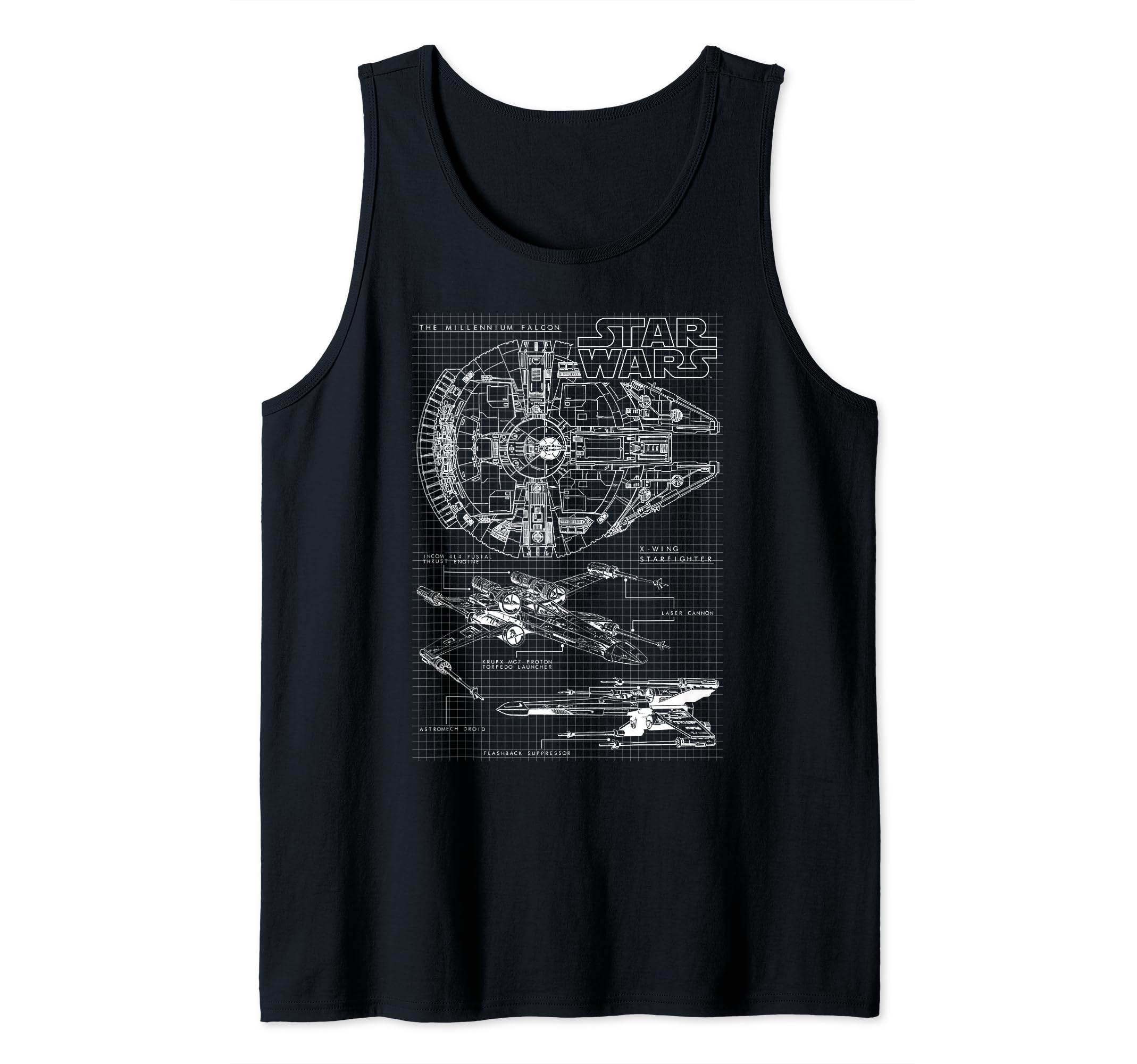 Star Wars Rebel Schematic Grid Tank Top