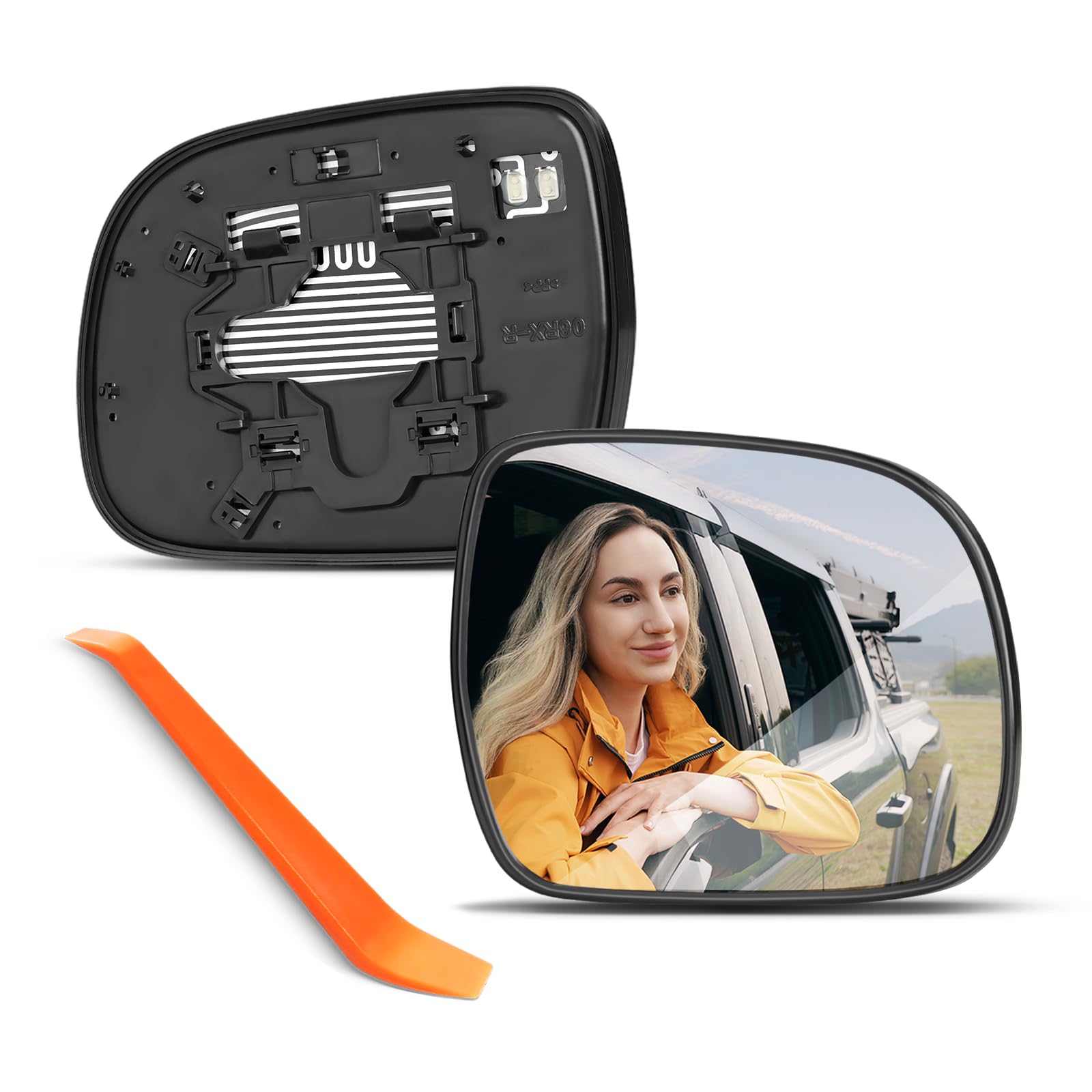 Photo 1 of Passenger Side Mirror Replacement for Lexus RX330 2004 2005 2006/RX350 2007 2008 2009/RX400h 2006-2009, Right Side Convex Mirror Glass with Backing Plate, Power Heated