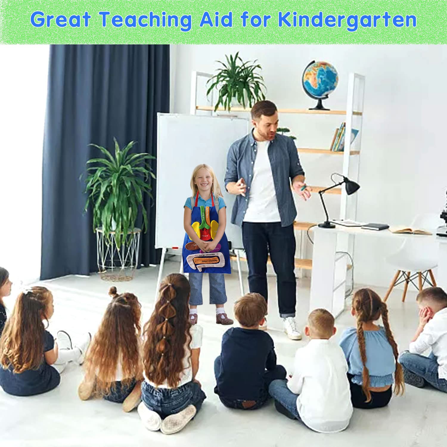 BOCZIF 3D Organ Apron, Human Body Organs Apron Awareness Educational Tool Toy for Kids, Anatomy Costume Apron Plush Stuffed Viscera Model Removable for Home Preschool Early Childhood Teaching Aid