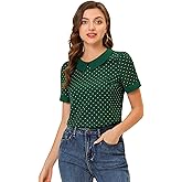 Allegra K Women's Peter Pan Collar Shirt Vintage 1950s Polka Dots Blouse