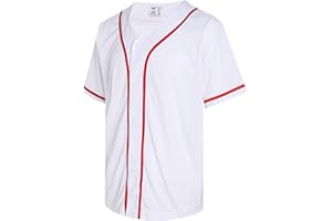 Pullonsy Blank Baseball Jersey for Men Women Full Button Up Short Sleeves Shirts Hip Hop Hipster Sports Uniforms