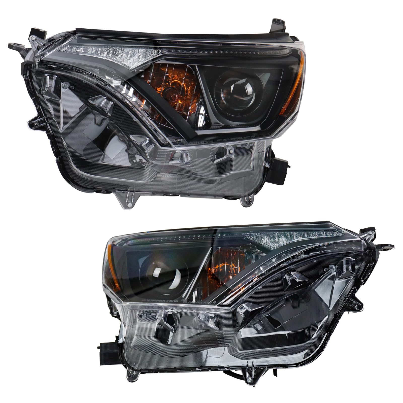 TRQ Headlight Assembly Set Headlights Driver