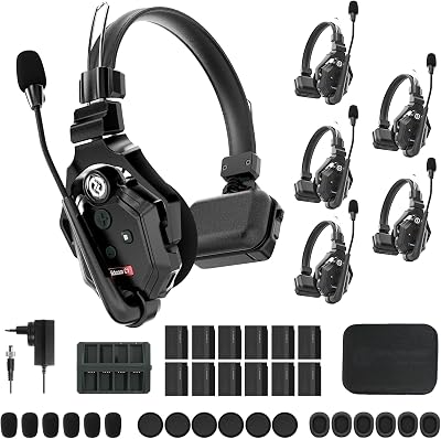 HollyView Solidcom C1 6-User Full Duplex Wireless Intercom Headset 1100ft