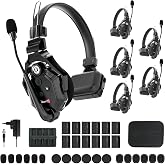 Hollyland Solidcom C1 Wireless Headset Intercom System 6-Person Full Duplex 1000ft Team Communication Group Talk Single-Ear Headset with 1 Master &amp; 5 Remote Headsets