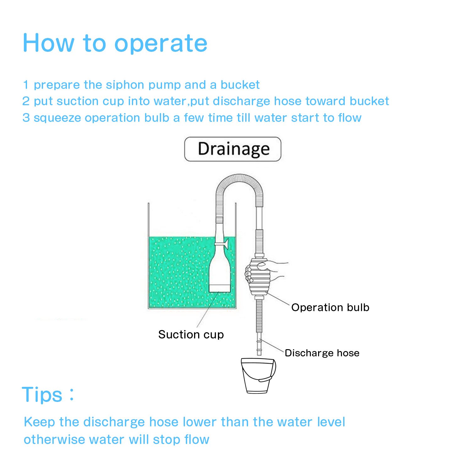 Bedee Fish Tank Siphon, Aquarium Siphon Hand Syphon Pump Gravel Cleaner Fish Tank Water Changer Aquarium Water Changer Sand Washing For Fish Tank 50-200 Litre