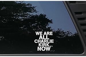 HIGH VIZ INC WE are All Charlie Kirk Now - 3 3/4" x 3 3/4" die Cut Vinyl Decal/Bumper Sticker for Cars, JDM, Trucks, Windows, Boats, Tool Boxes, laptops, etc