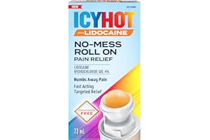 Icy Hot No Mess Roll-On with 4% Lidocaine, No-Mess Applicator, Numbs Away Pain, Non-Greasy, Fast-Acting Targeted Pain Relief,