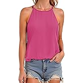 ZENUTA Womens Tank Tops, High Neck Tank Top for Women, Halter Tops for Women, Loose Fit Basic Tee Summer Sleeveless Tops