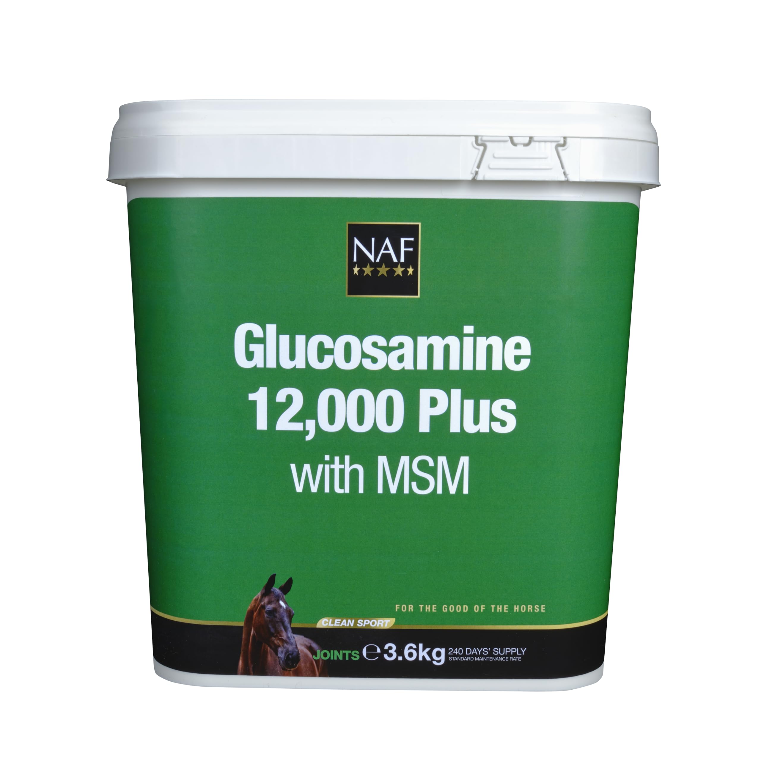 NAF Glucosamine 12,000 + MSM 3.6kg – High Strength Joint Supplement for Horses – Supports Joint Flexibility, Mobility & Comfort – With MSM for Connective Tissue Health