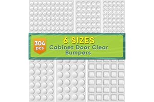 ONUEMP 304pcs Cabinet Door Bumpers Clear, Adhesive Rubber Feet Silicone, Sound Dampening Door Slam Stopper Non Slip Furniture Pads Wall Protector for Cutting Board, Drawers, Glass Cabinet