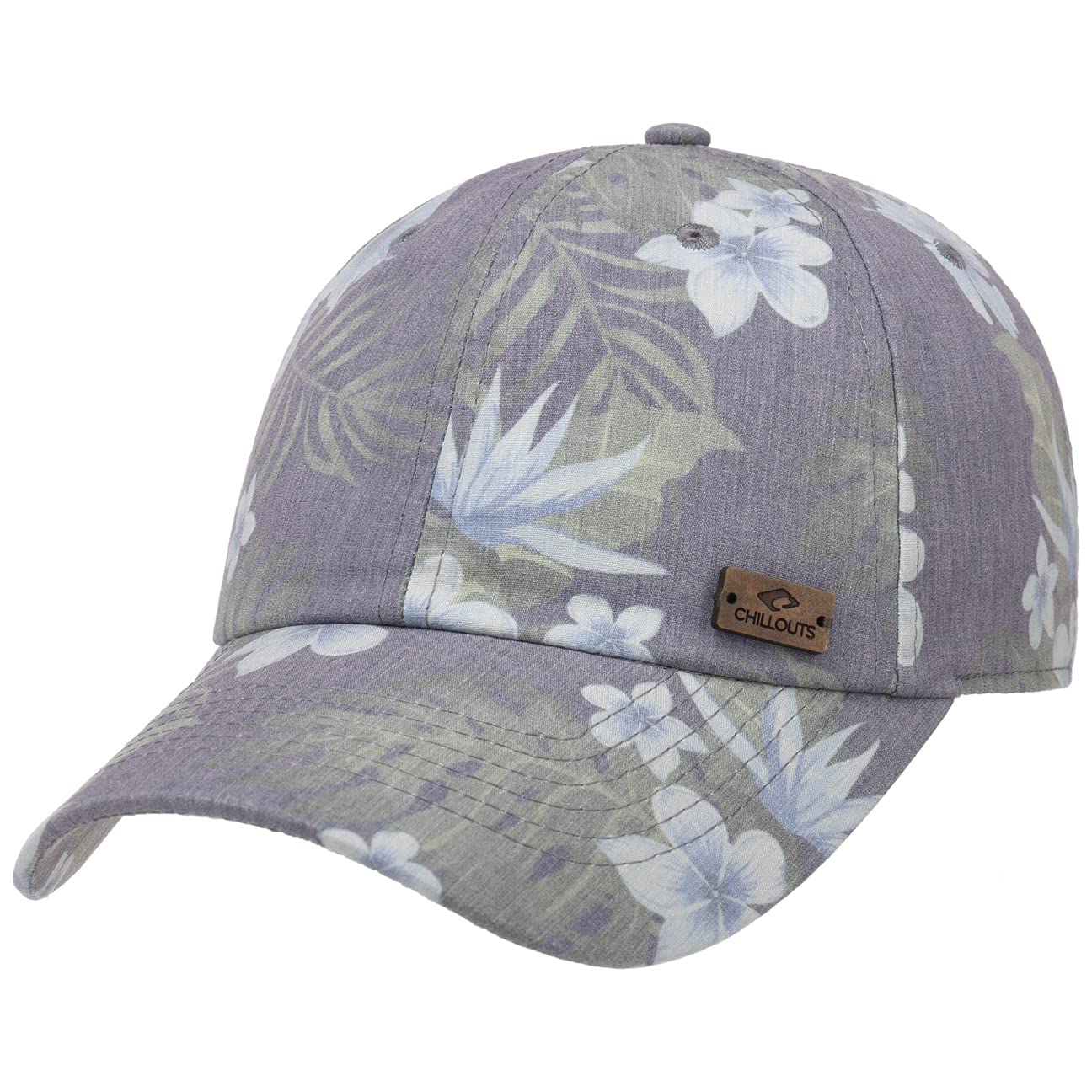 CHILLOUTS Beach Flowers Cap Women/Men - Curved Brim Base Summer Metal Buckle, with Peak Spring-Summer - One Size Blue
