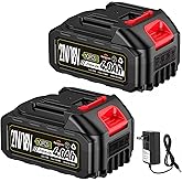 2 pcs Batteries Replacement for Makita, 4.0Ah 4000mAh battery for 18V 20V 21V power tools with a Battery Charger, Battery Compatible with Makita 18V tools,Leaf Blower,weed wacker,Chainsaw,Power washer