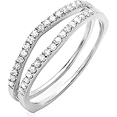 Dazzlingrock Collection Round White Diamond Enhancer Guard Wedding Band for Women (0.25 ctw, Color I-J, Clarity I2-I3) in 10K Solid Gold