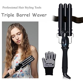 Buy Inkint Hair Waver Lcd Display Triple Barrel Curling Iron 3