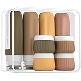 Mrsdry Travel Bottles 8 Pack, TSA Approved 3 oz Travel Toiletries Containers with Clear Bag, Leak Proof Silicone Squeezable Essentials Jars