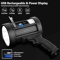 MIXILIN Rechargeable Spotlight, 90,000 Lumens