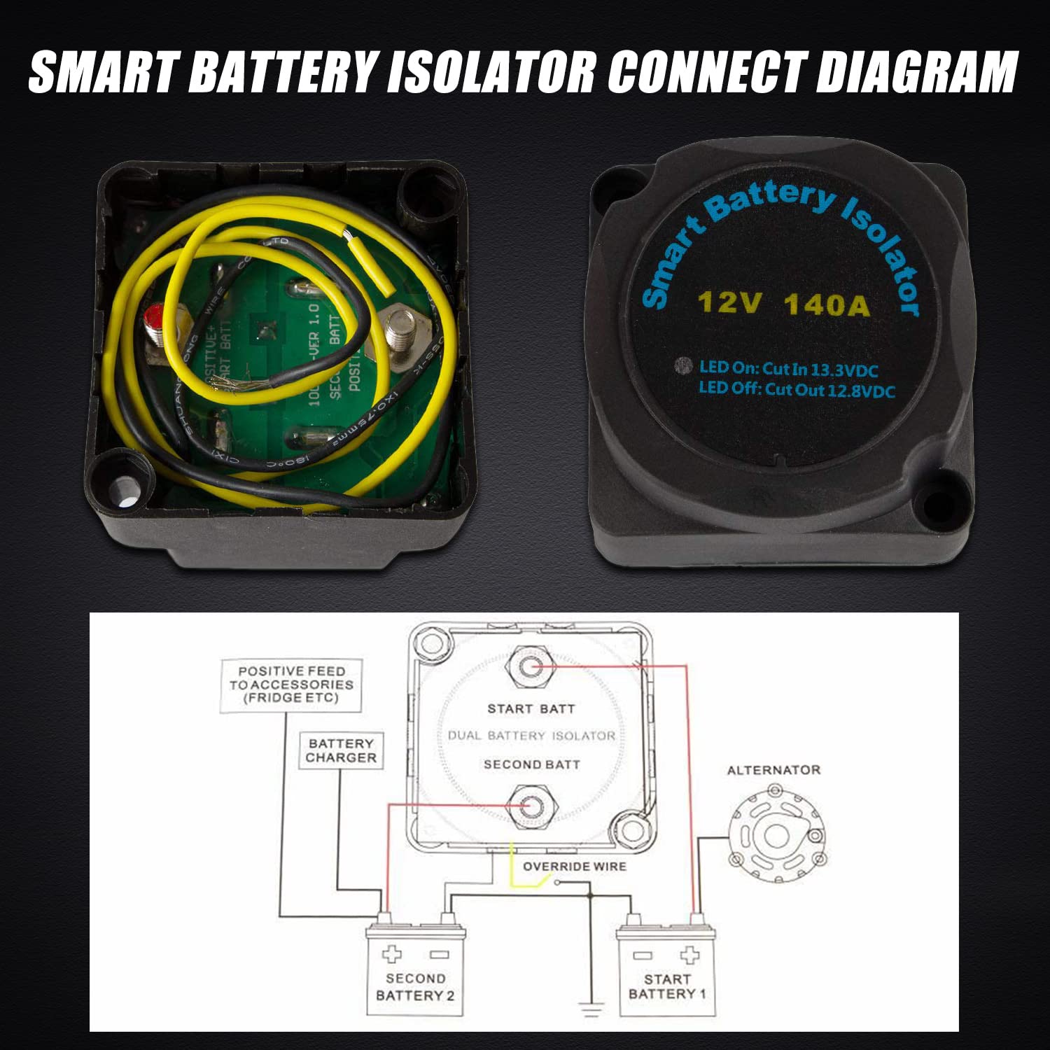 SucceBuy Kit Di Relè Di Carica Divisa Relè Di Sensore Di Tensione - Foto 13