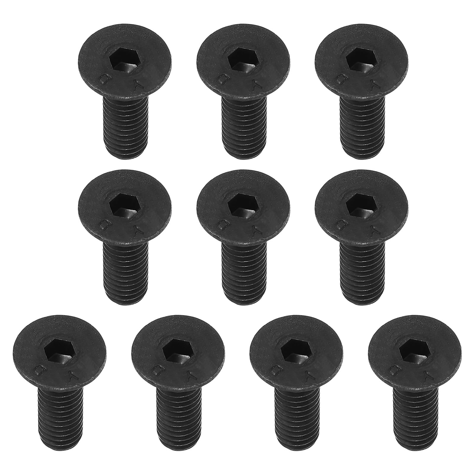 PATIKIL 5/16-18 x 1" Flat Head Socket Cap Screws, 10 Pack Flat Countersunk Bolts Carbon Steel Hex Socket Drive Machine Screws Full Thread Black Oxide Grade 10.9