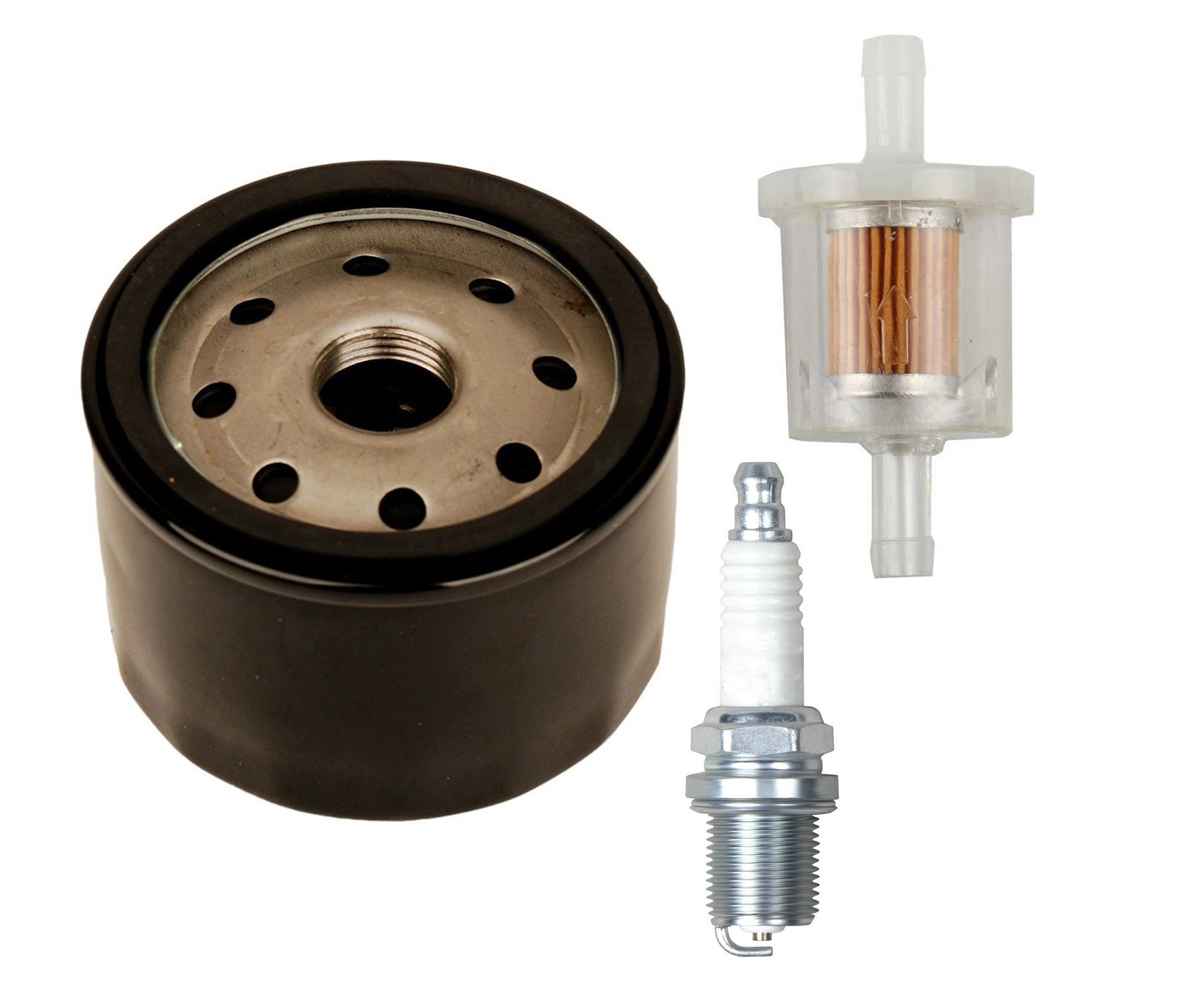 Carkio Oil Filter With 493629 Fuel Filter Compatible with Briggs & Stratton 492056 492932 492932S 695396 696854 795890 842921 4154