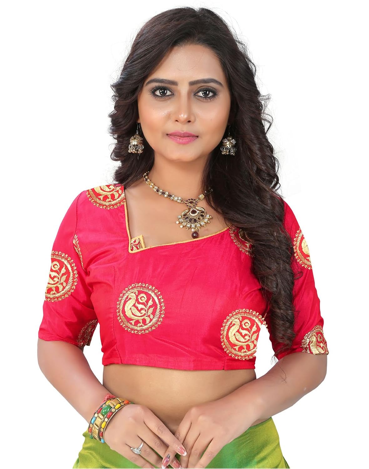 e-vastram artificial silk tassel saree (sanag_green_free size)