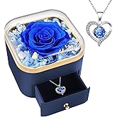 Beferr Valentines Day Gifts for Her Preserved Real Rose with Necklace Eternal Roses Forever Flowers for Delivery Prime Mothers Anniversary Birthday Gifts for Women Mom Grandma Wife Daughter Girlfriend