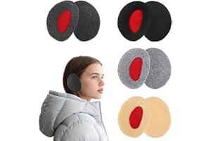 Ear Muffs Winter Warm Fleece 4 Pairs Black Carbon Grey Khaki Soft Foldable Thermal Ear Covers for Outdoor Sports Hiking Skiin