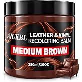 AIUKBL Leather Recoloring Balm, Leather Color Restorer, Leather Restorer for Couches, Leather Scratch Remover, Leather Scratch Repair, Leather Repair Kit for Furniture, Leather Dye (Medium Brown)