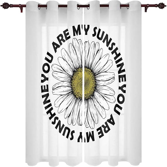 Amazon.com: DaringOne 2 Panels Daisies Curtains for Bedroom 52x90 inch