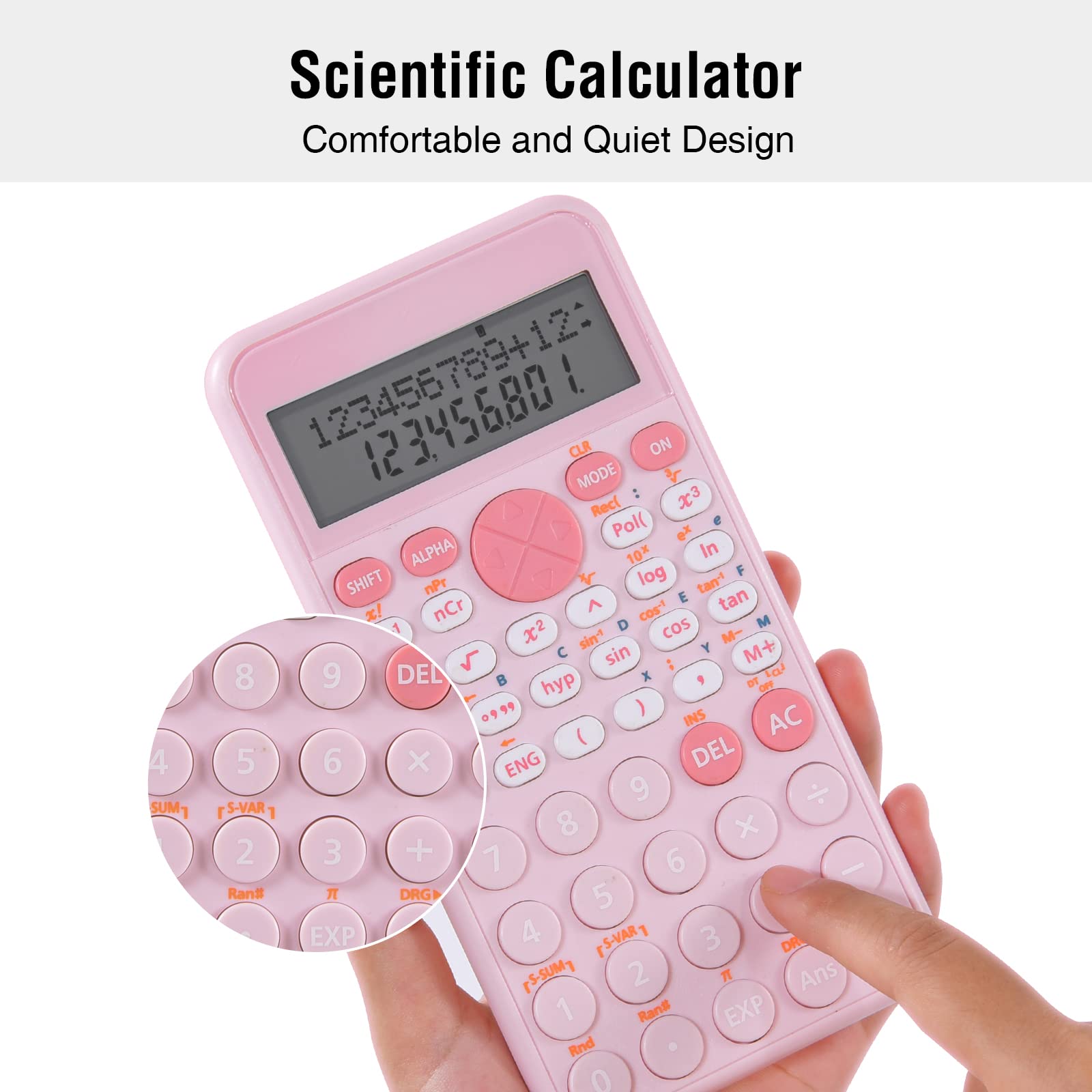 EooCoo 2-Line Standard Scientific Calculator, Portable and Cute School Supplies, Cute Office Desk Accessories, Suitable for Primary School to College Student Use
