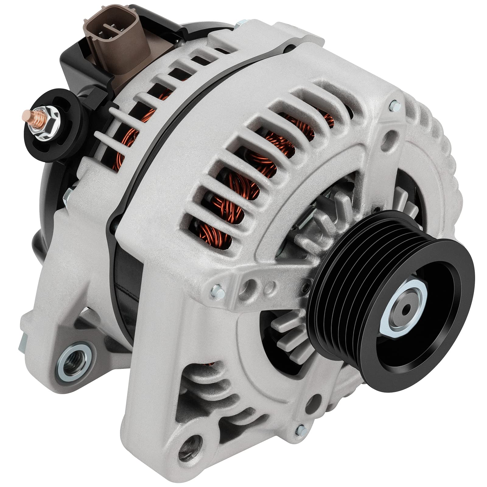 Photo 1 of SCITOO Alternator Fits for Toyota Camry 2004-2006 3.0L 3.3L,for Highlander 2004-2007 3.3L,Solara 04-08 3.3L & for Lexus ES330/RX330 04-06 3.3L- 12V 100Amp CW 6-Groove, OE# 11032 11033