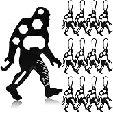 Cholemy 12 Pcs Credit Card Tool Novelty Stocking Stuffer Wallet Multitool Edc Gadget Friendship Bigfoot Sasquatch Elephant Gift Small Hand Carabiners Tool for Father Day Men Birthday(Ape-man,Black)