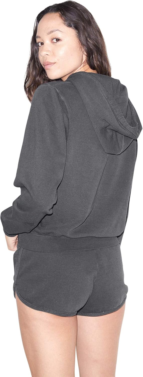 American Apparel Women's French Terry Mid-Length Long Sleeve Hoodie: Clothing