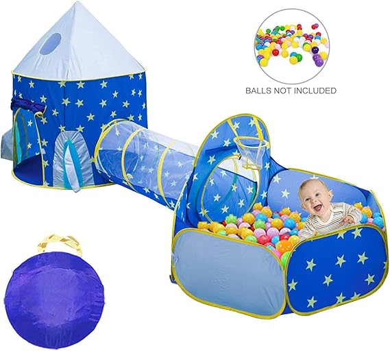 adventure tent set with crawl tunnel