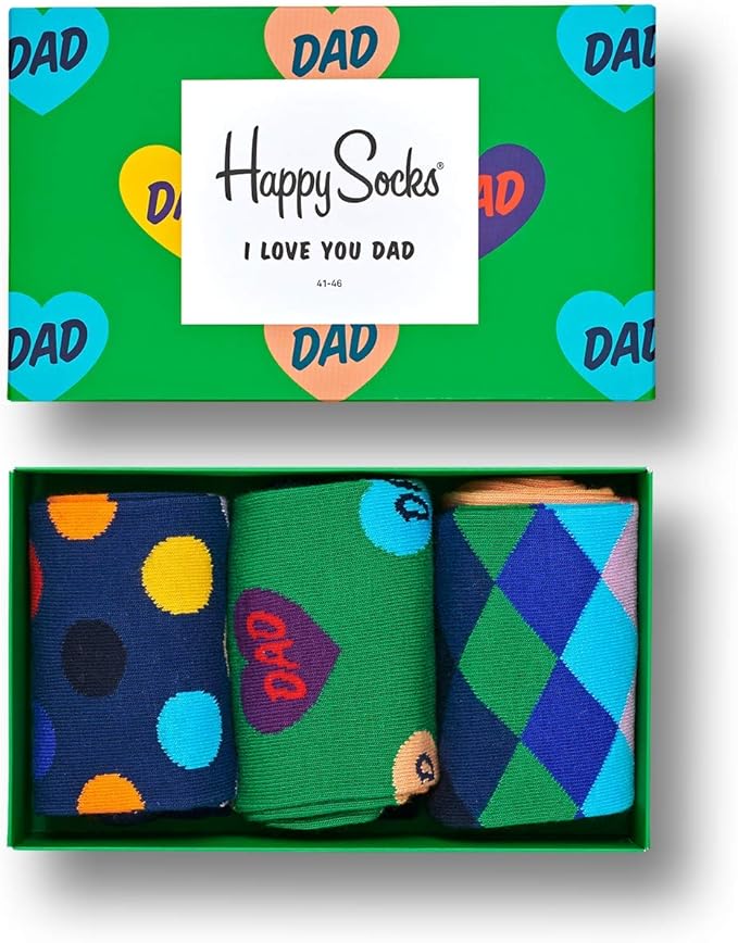 Happy Socks Father's Day Coffret Cadeau Lot de 3 Taille 4146 Amazon