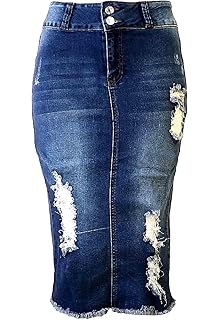 black ripped denim skirt plus size