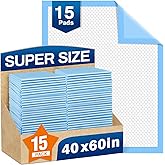 MILDPLUS Bed Pads Disposable 40"X60" Super Absorbent Pee Pads, Oversized Underpads for Adults, Elderly, Pets [150x200CM, 15pcs]