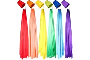 Zonon 6 Sets Rainbow Classroom Decor Art Paint Party Decoration Multicolor Sheer Curtains for Classroom Windows Birthday Party Favors First Day of School Bedroom Decor(Rainbow,29.5×78.7 Inch)