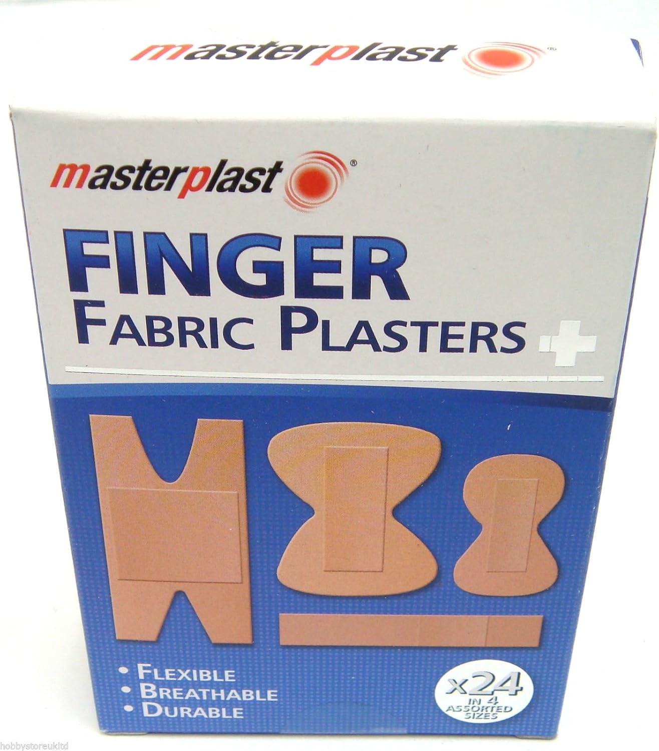 Fabric Plasters Finger Plasters Fabric Bandage First Aid Plaster Strip x 24, Brown, 24 Count (Pack of 1)